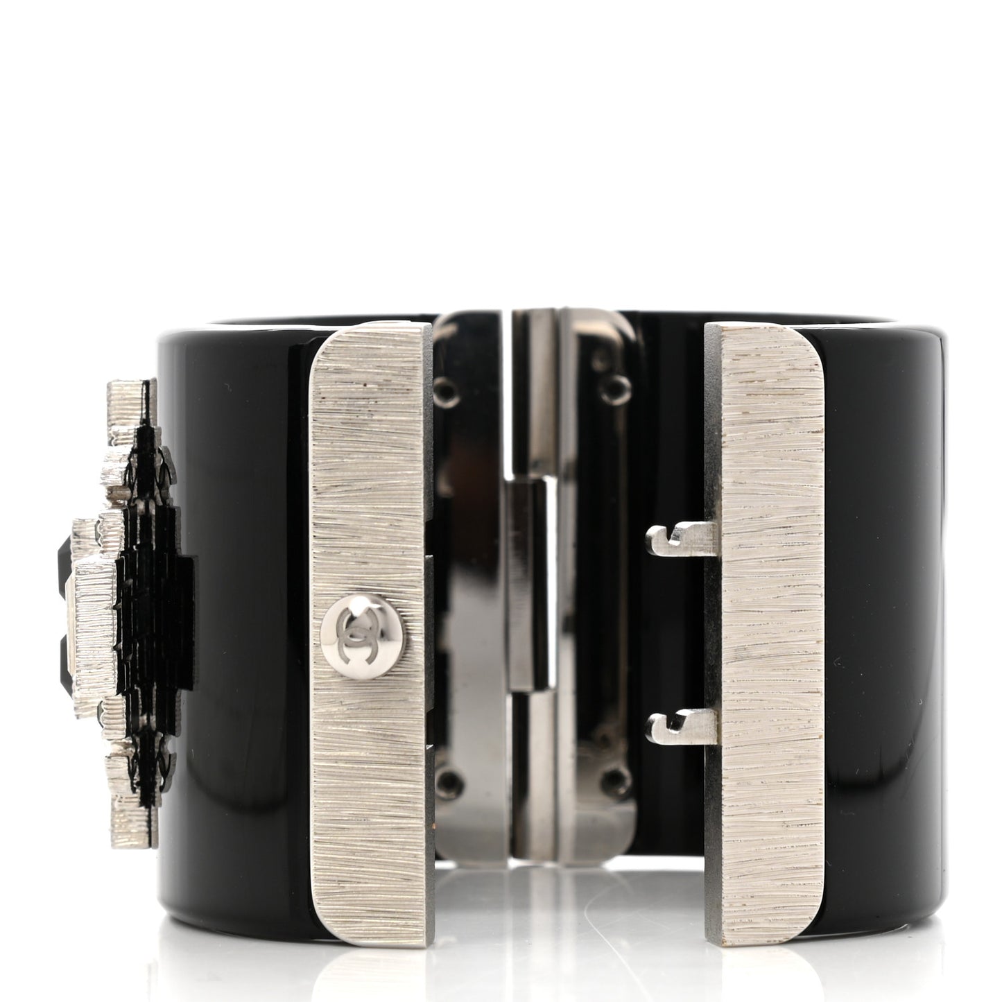 Resin Crystal CC Cross Cuff Black