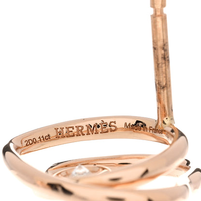 Hermes 18K Rose Gold Diamond TPM Vertige Coeur Earrings 4 of 4