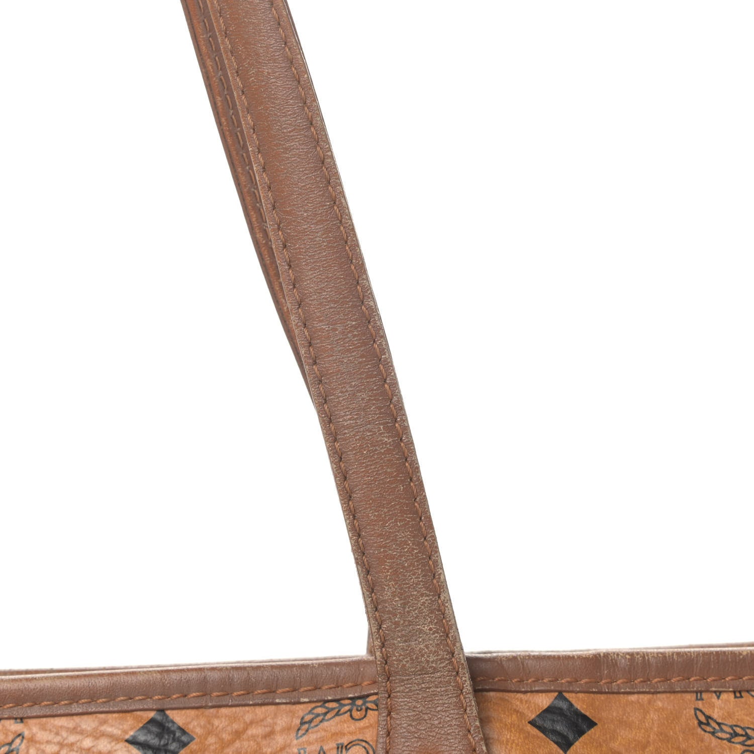 MCM Visetos Dog Bone Shopper Tote Cognac 6 of 11