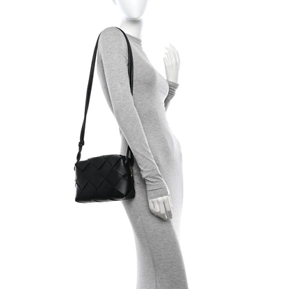 Bottega Veneta Lambskin Maxi Intrecciato Small Cassette Camera Bag Black 2 of 10