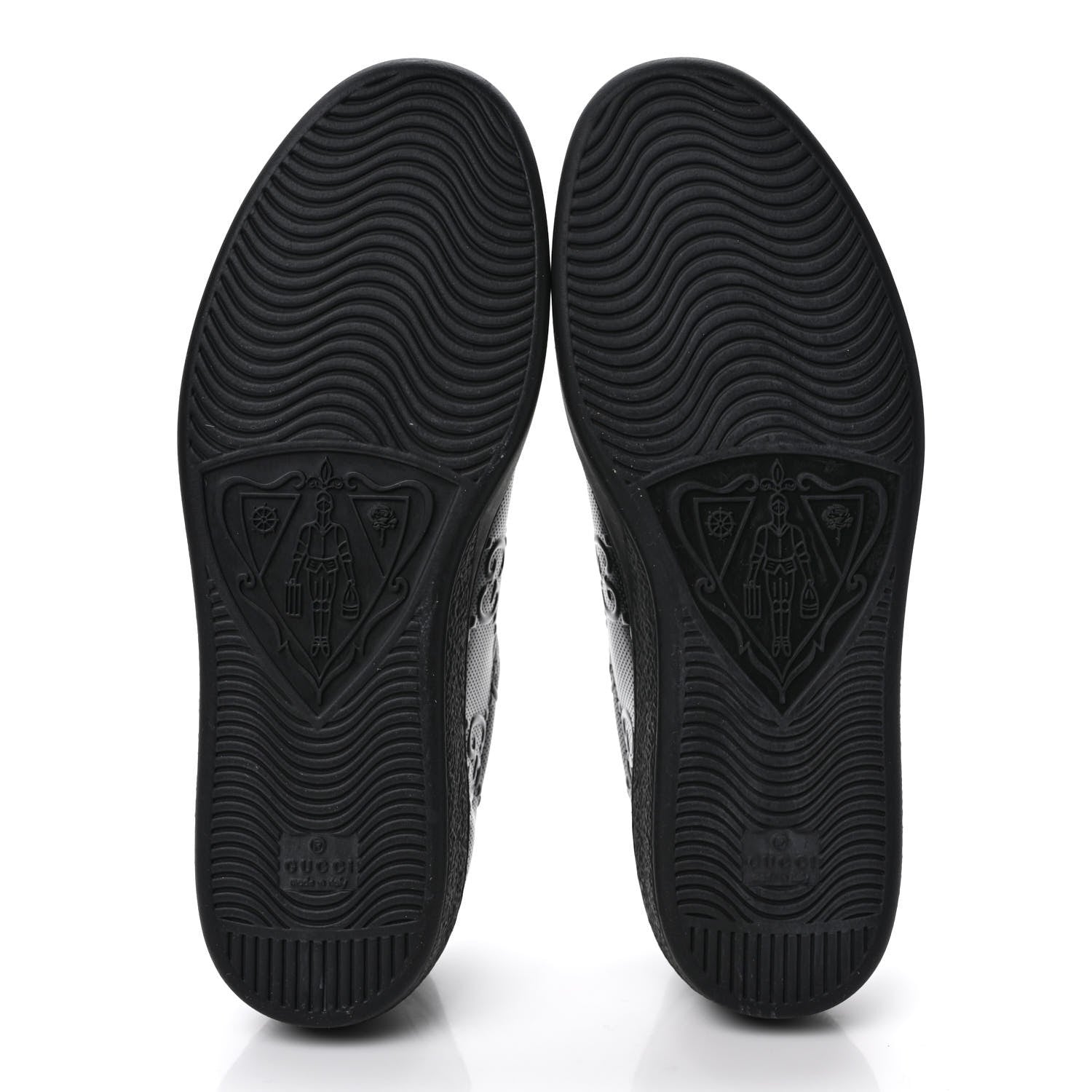 Gucci Calfskin GG Tennis Embossed Mens Ace Sneakers 9 Black 6 of 9