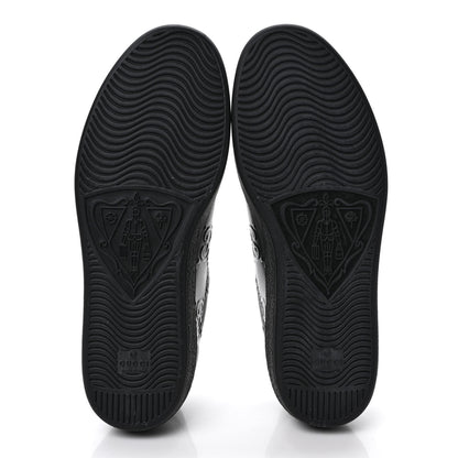 Gucci Calfskin GG Tennis Embossed Mens Ace Sneakers 9 Black 6 of 9
