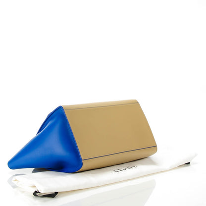 Celine Smooth Calfskin Medium Bi-Color Trapeze Khaki Blue Trim 4 of 9