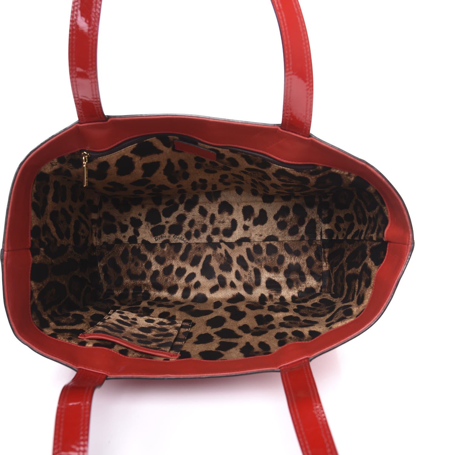Dolce & Gabbana Vernice Vitello Heart Shopping Tote Red 4 of 11
