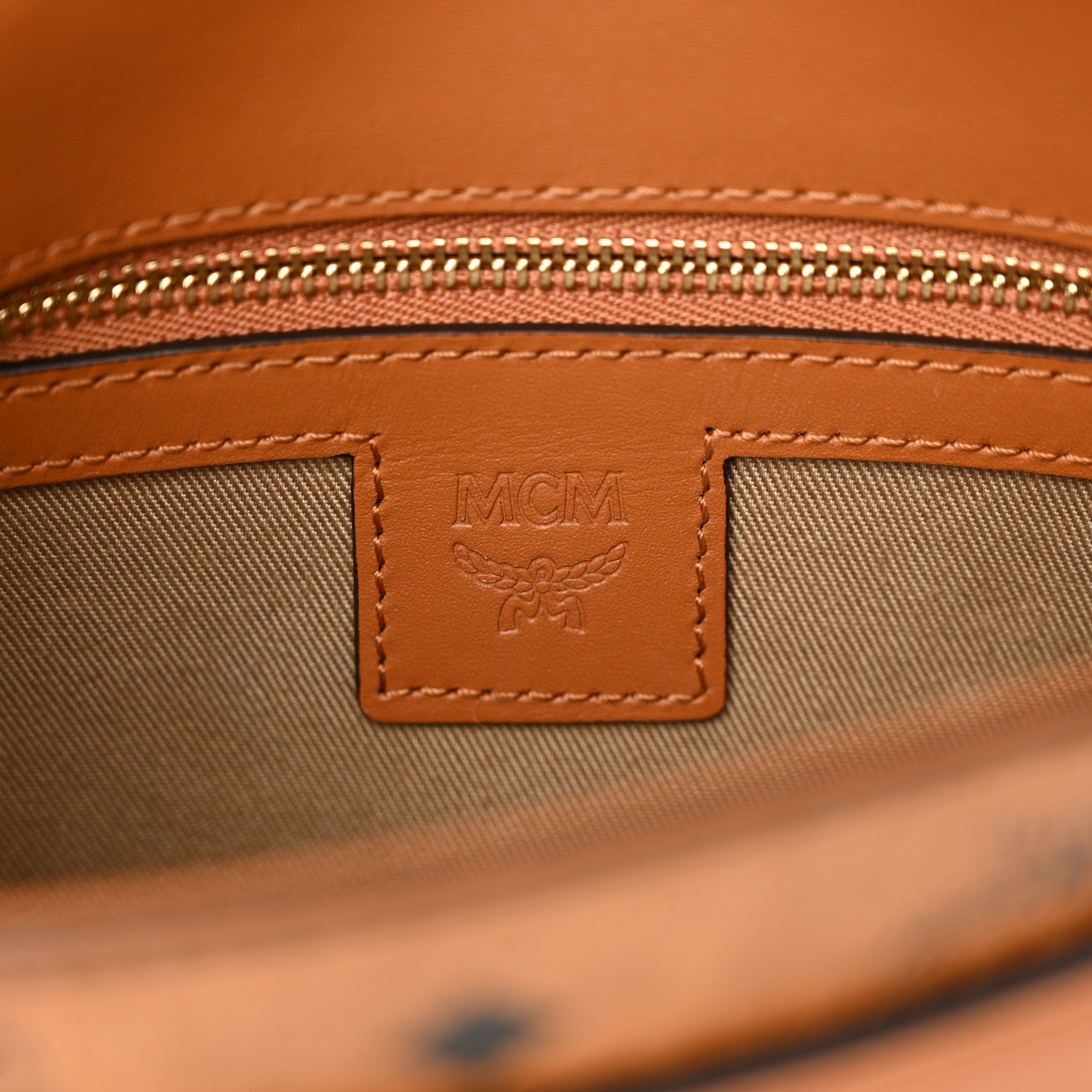 MCM Visetos Small Millie Crossbody Belt Bag Cognac 6 of 10