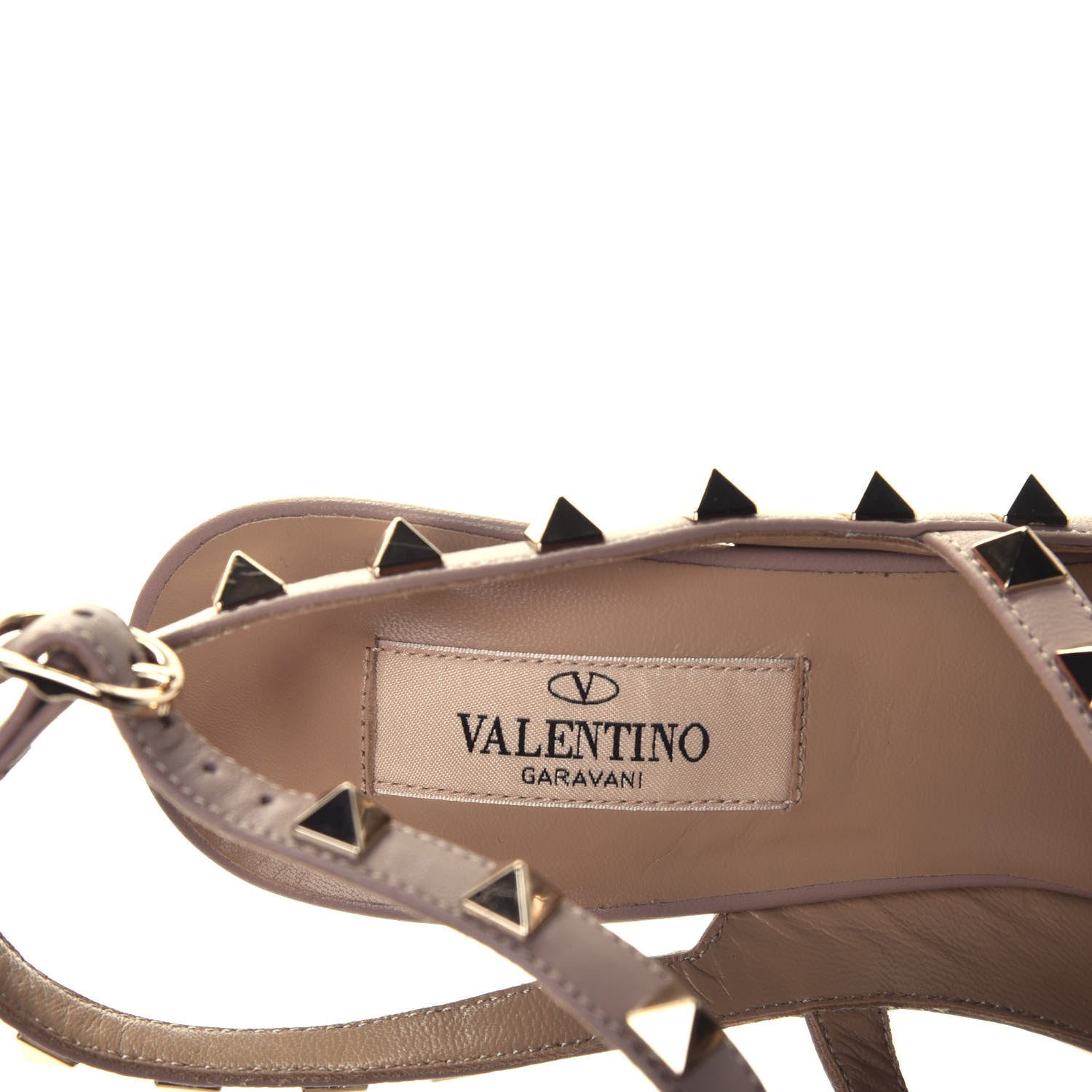 Valentino Garavani Patent Rockstud Ankle Strap Pumps 37.5 Poudre 7 of 8