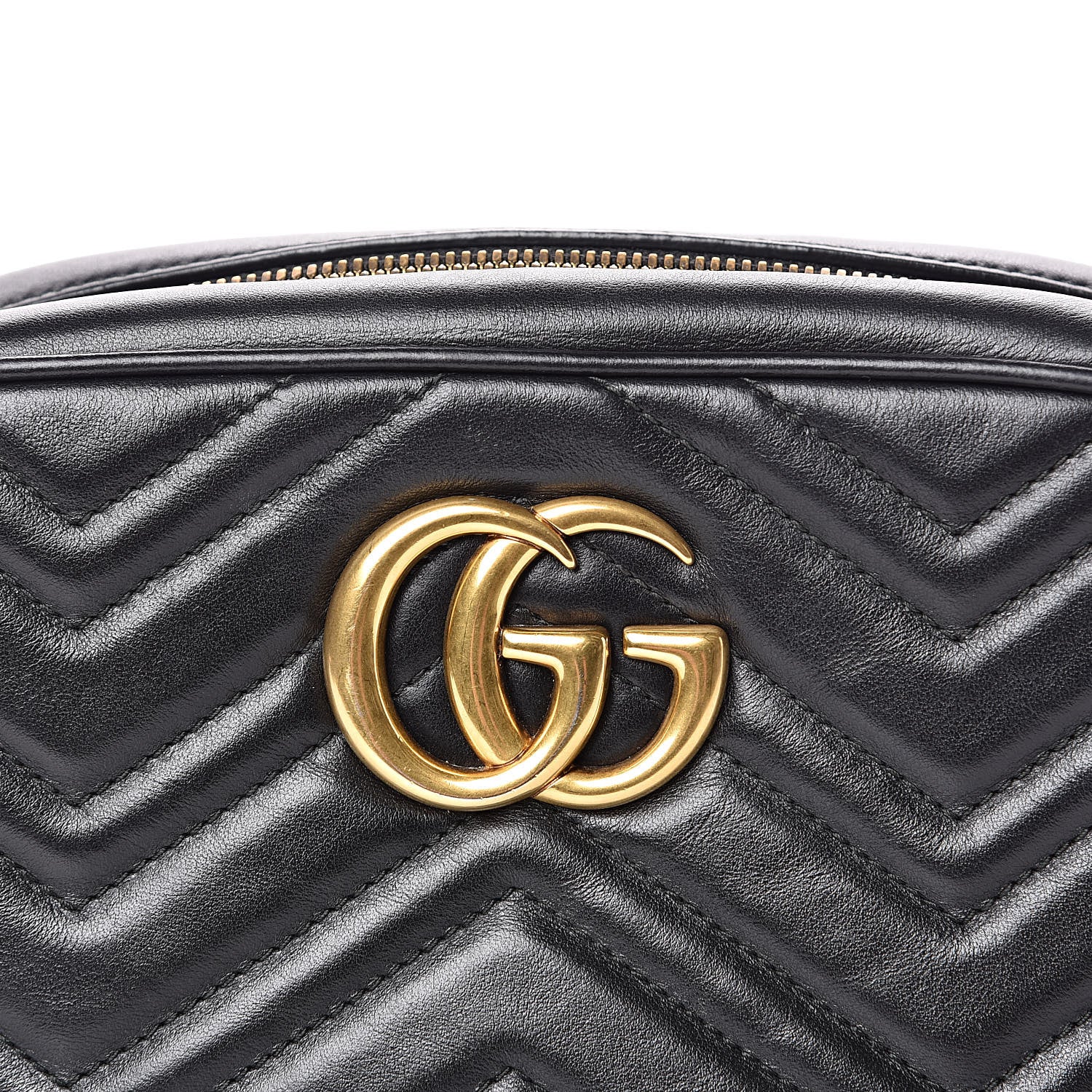 Gucci Calfskin Matelasse Small GG Marmont Chain Shoulder Bag Black 12 of 14