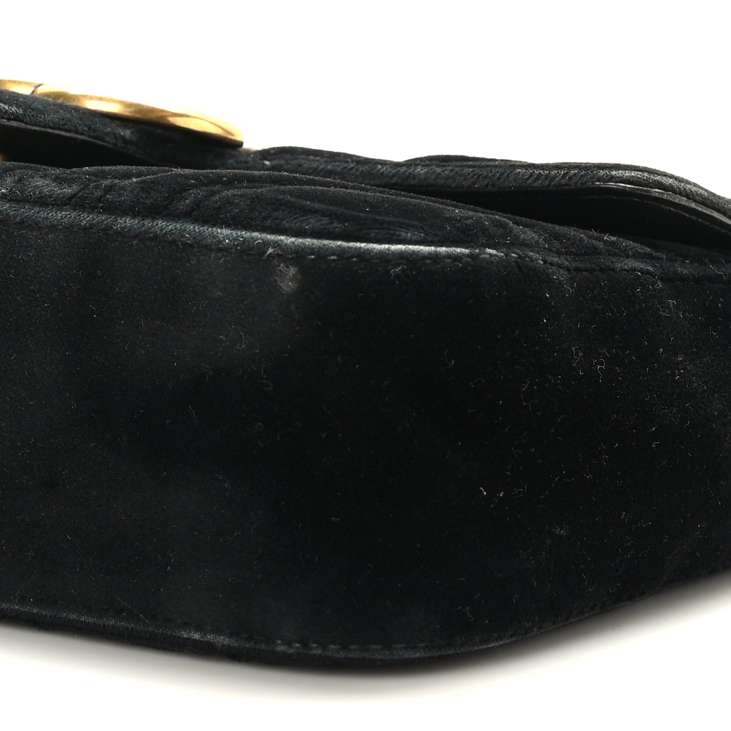 Velvet Matelasse Mini GG Marmont Shoulder Bag Black