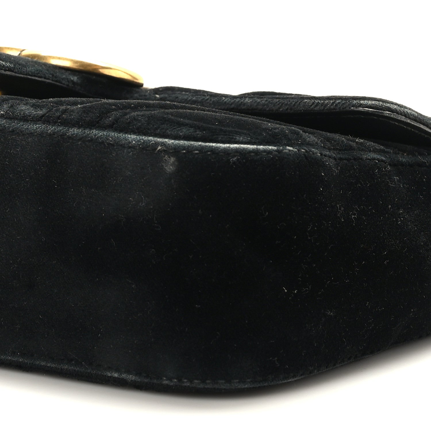Gucci Velvet Matelasse Mini GG Marmont Shoulder Bag Black 9 of 9