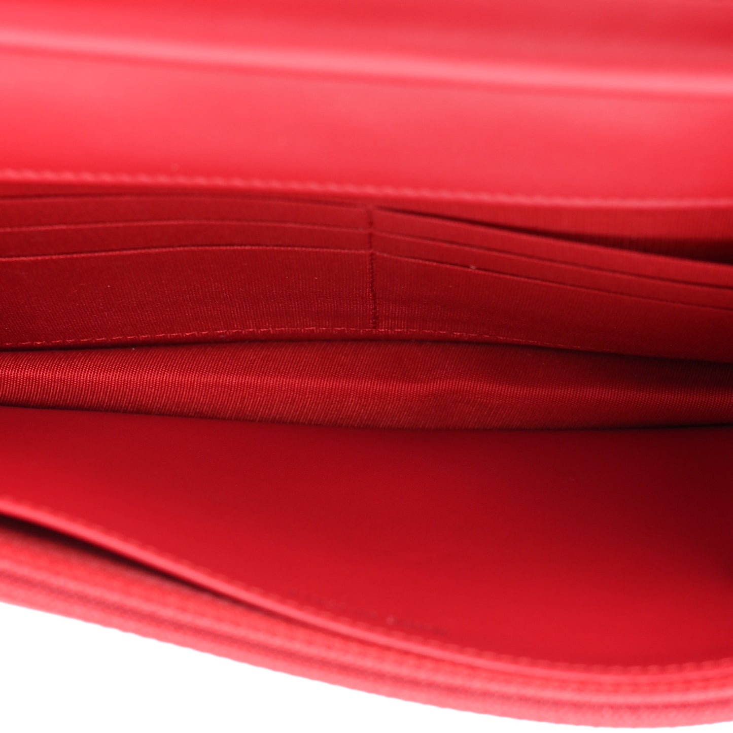 Patent Quilted Boy Wallet On Chain WOC Dark Pink