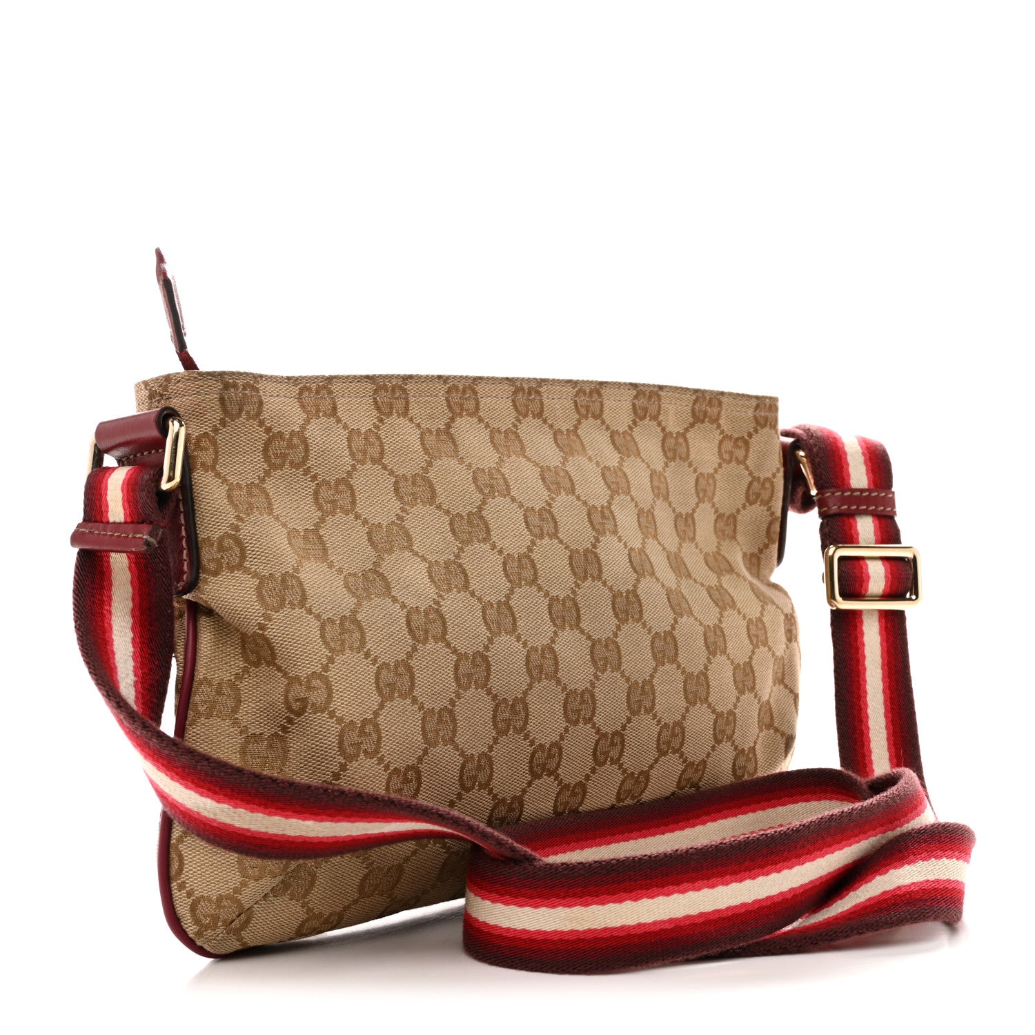 Gucci Monogram Web Small Flat Messenger Crossbody Pink Gold 3 of 14