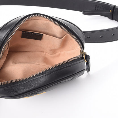 Gucci Calfskin Matelasse GG Marmont Belt Bag 85 34 Black 5 of 9