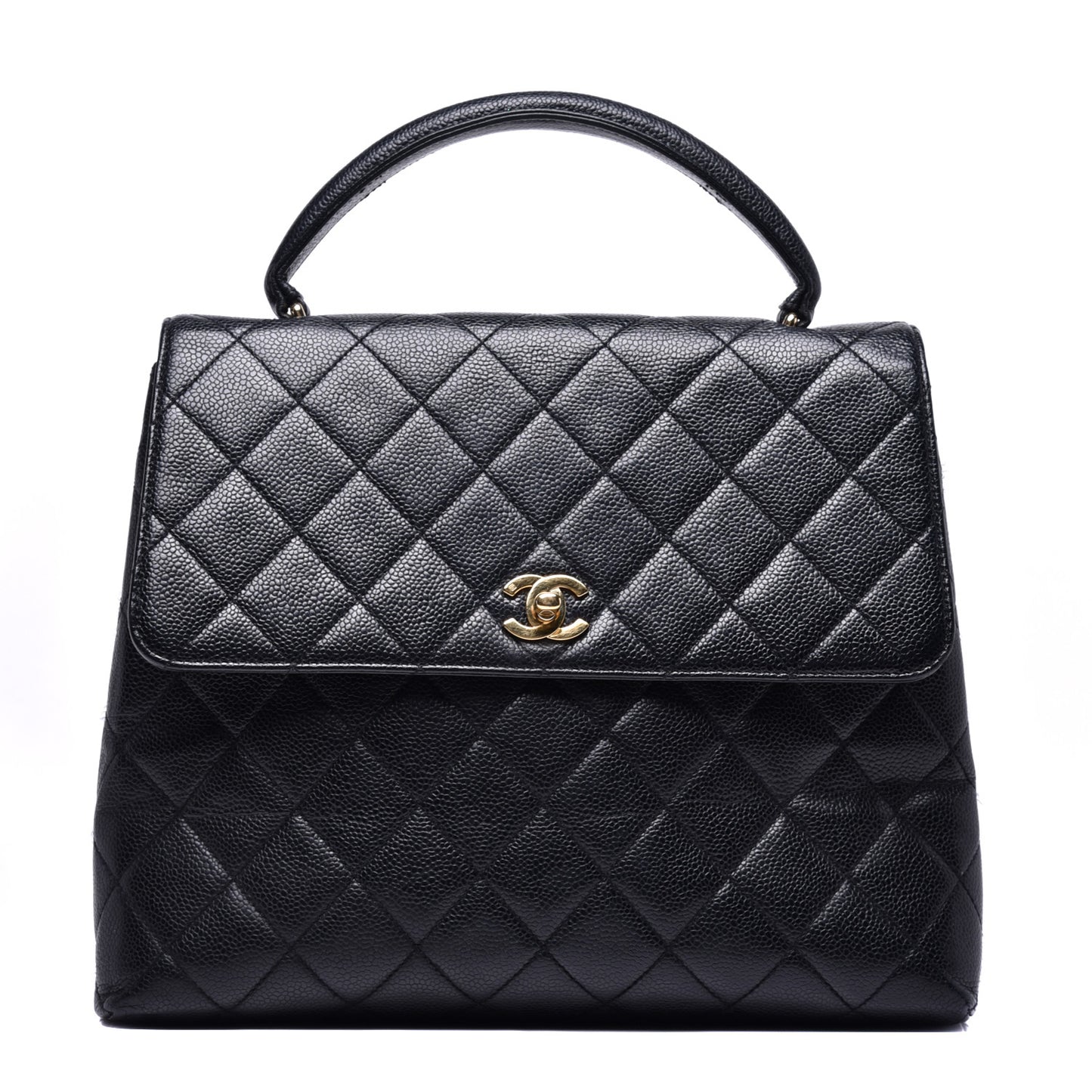Caviar Quilted Jumbo Kelly Flap Black