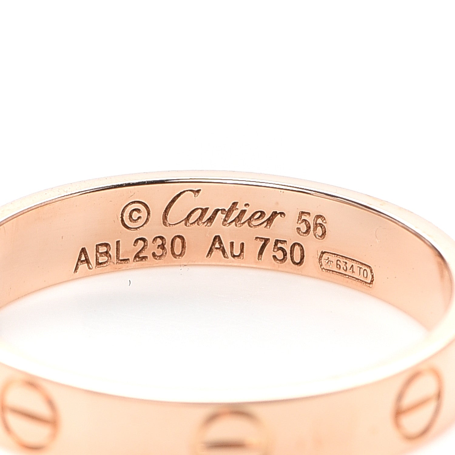 Cartier 18K Pink Gold 3.5mm LOVE Wedding Band Ring 56 7.5 4 of 5