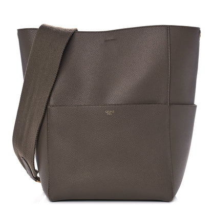 Celine Soft Grained Calfskin Sangle Bucket Bag Taupe 1 of 14