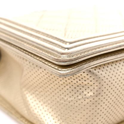 Chanel Lambskin Perforated Quilted New Medium Boy Flap Gold 7 of 11
