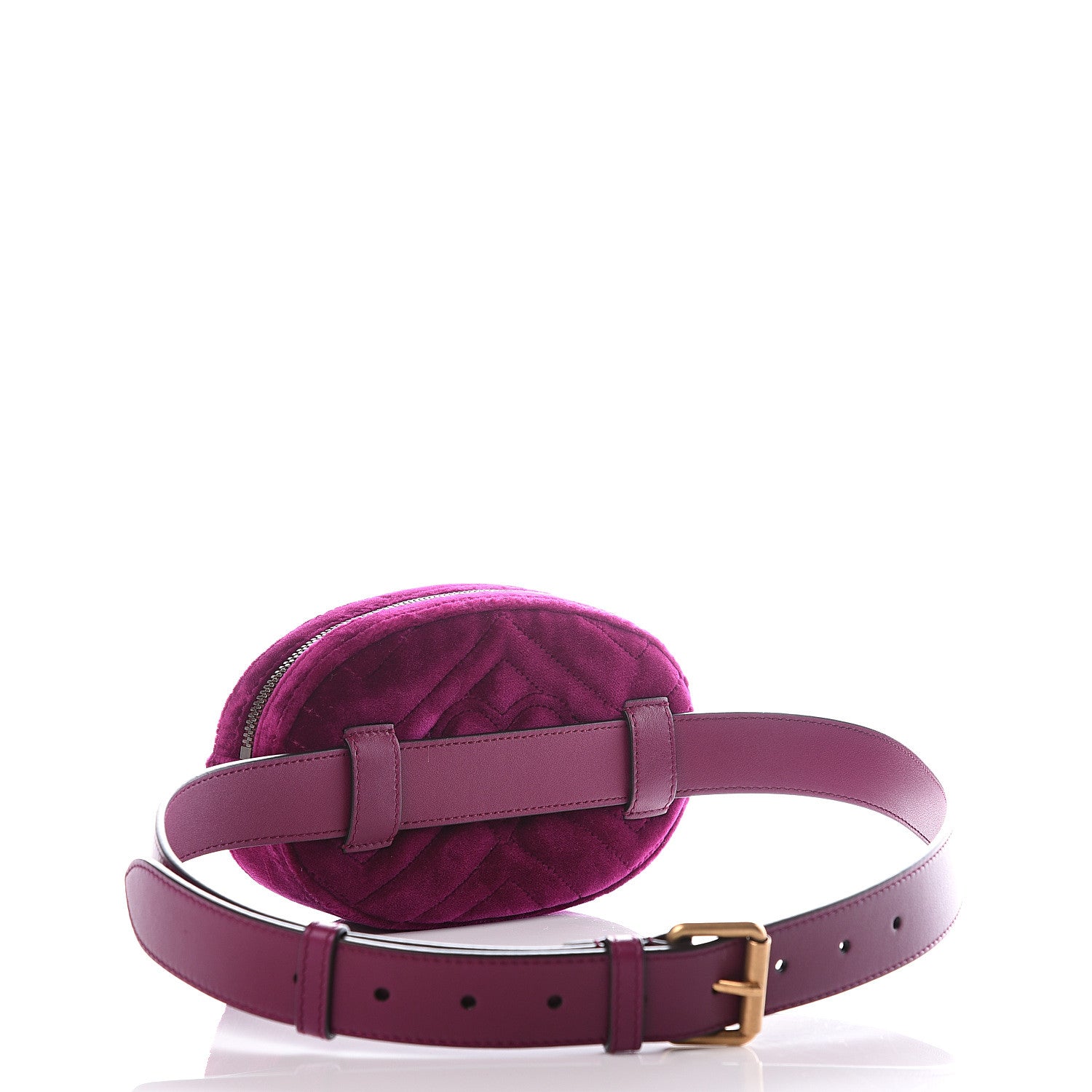 Gucci Velvet Matelasse GG Marmont Belt Bag 85 34 Fuchsia Violet Cyclamen 2 of 13