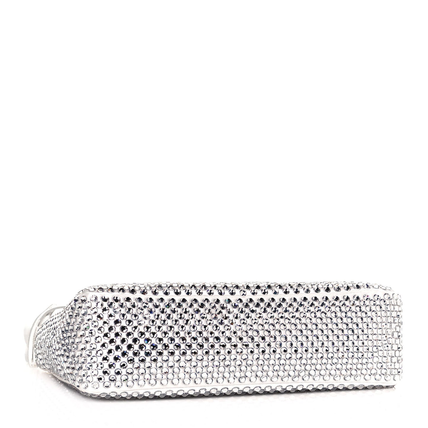 Satin Crystal Mini Re-Edition 2000 Bag White