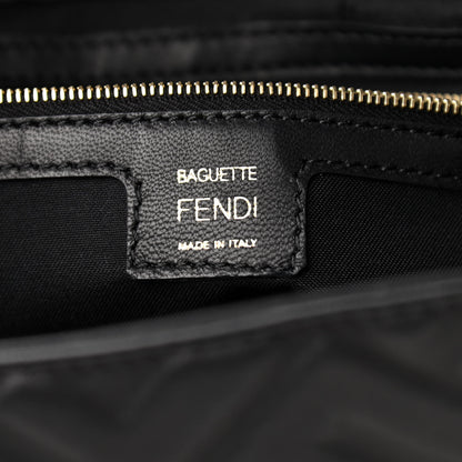 Fendi Nappa FF 1974 Embossed Large Baguette Black 6 of 12