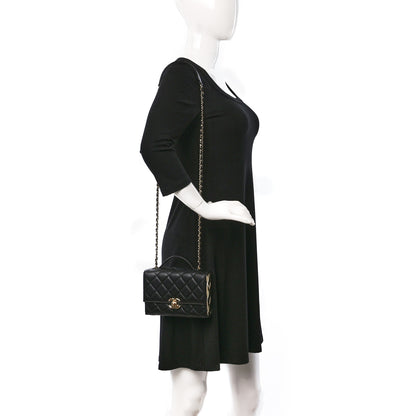 Chanel Lambskin Quilted Mini Golden Plate Flap Black 2 of 10