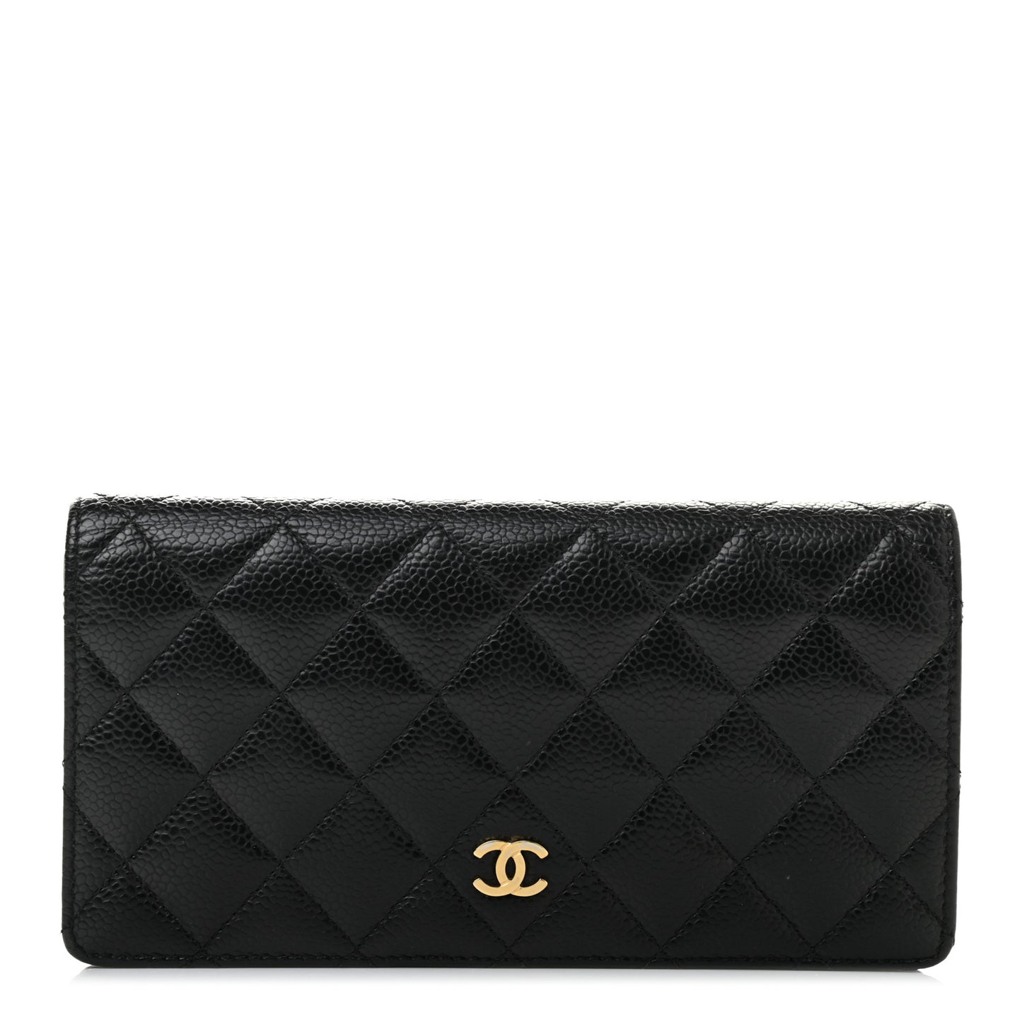 Caviar Quilted Yen Wallet Black