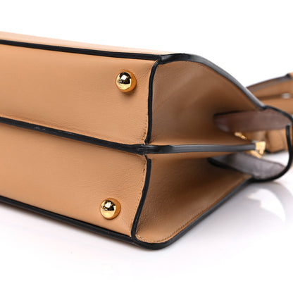 Fendi Vitello Seta Nappa Bi-Color Small Peekaboo I SEE U Satchel Miele Scuro Light Rose Ghianda 8 of 10