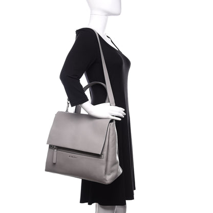 Givenchy Grained Calfskin Medium Pandora Pure Flap Bag Pearl Grey 2 of 10