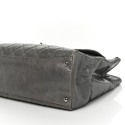 Chanel Glazed Calfskin Quilted Large CC Delivery Tote Grey 9 of 11