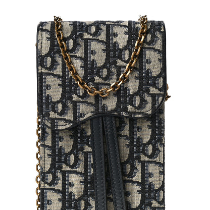 Christian Dior Oblique Vertical Saddle Pouch Blue 7 of 10