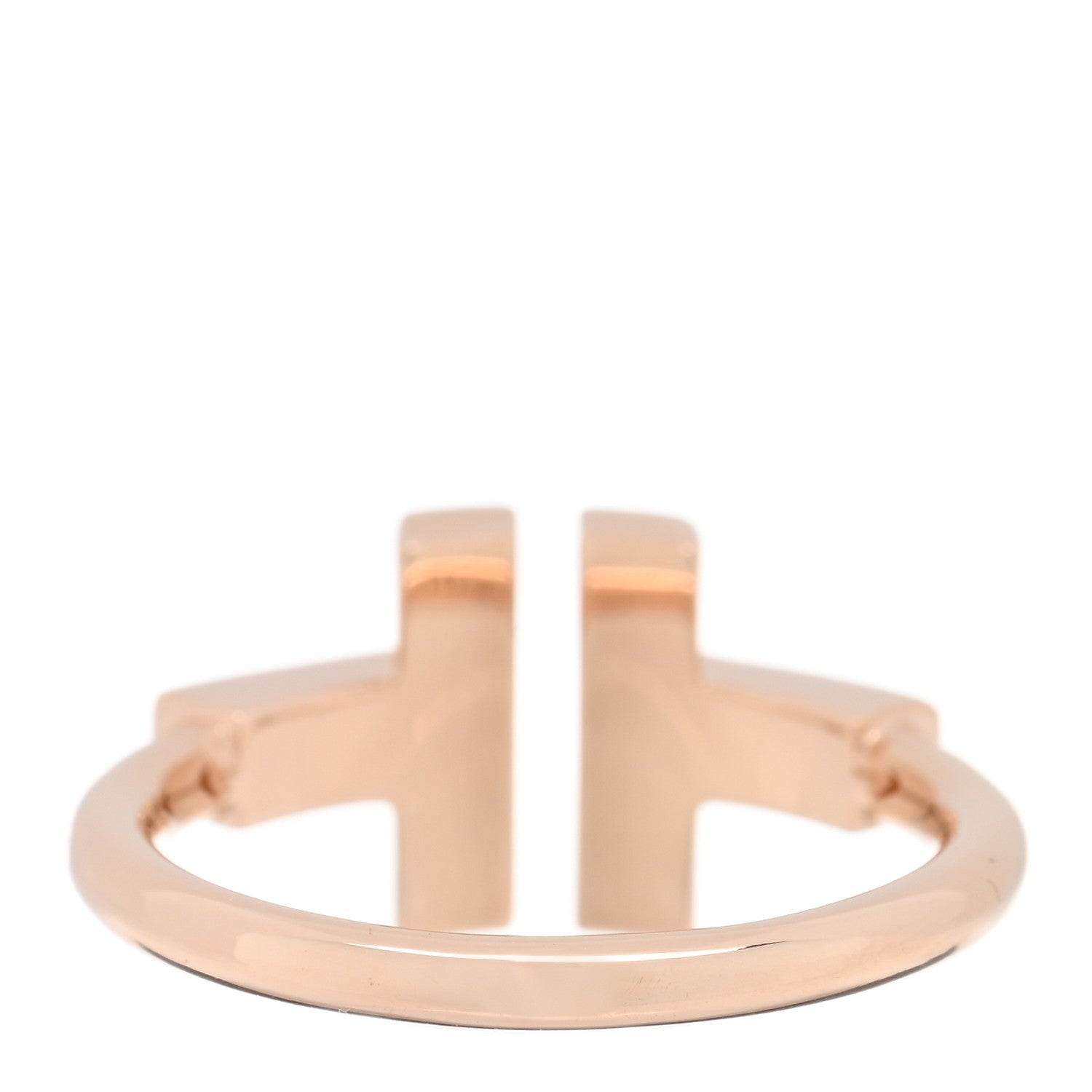 Tiffany 18K Rose Gold Mother of Pearl T Wire Ring 48 4.5 3 of 5