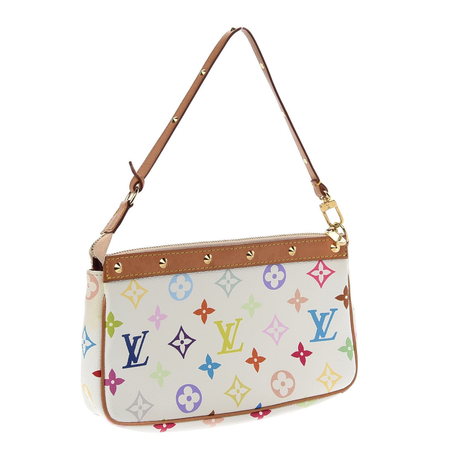 Louis Vuitton Monogram Multicolor Pochette Accessories White 2 of 7