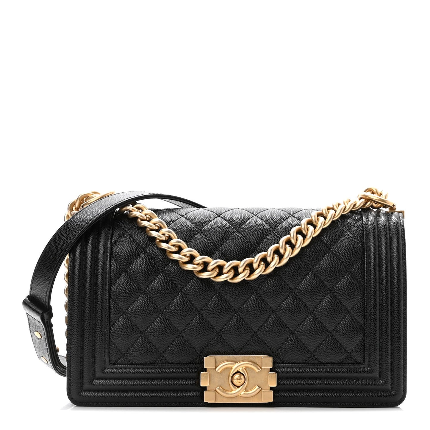Caviar Quilted Medium Boy Flap Black