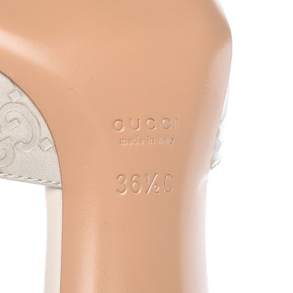 Gucci Guccissima Horsebit Mid Heel Slides 36.5 Mystic White 8 of 15
