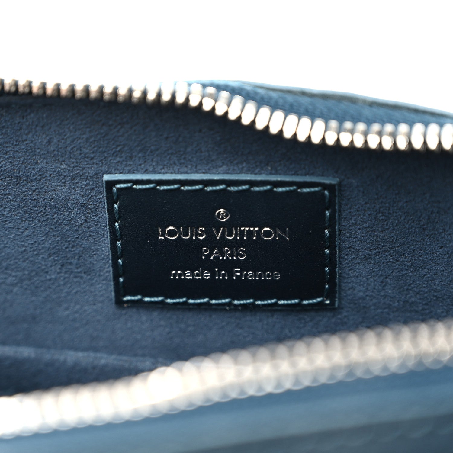 Louis Vuitton Metallic Calfskin Debossed Monogram Alma BB Steel Blue 6 of 9