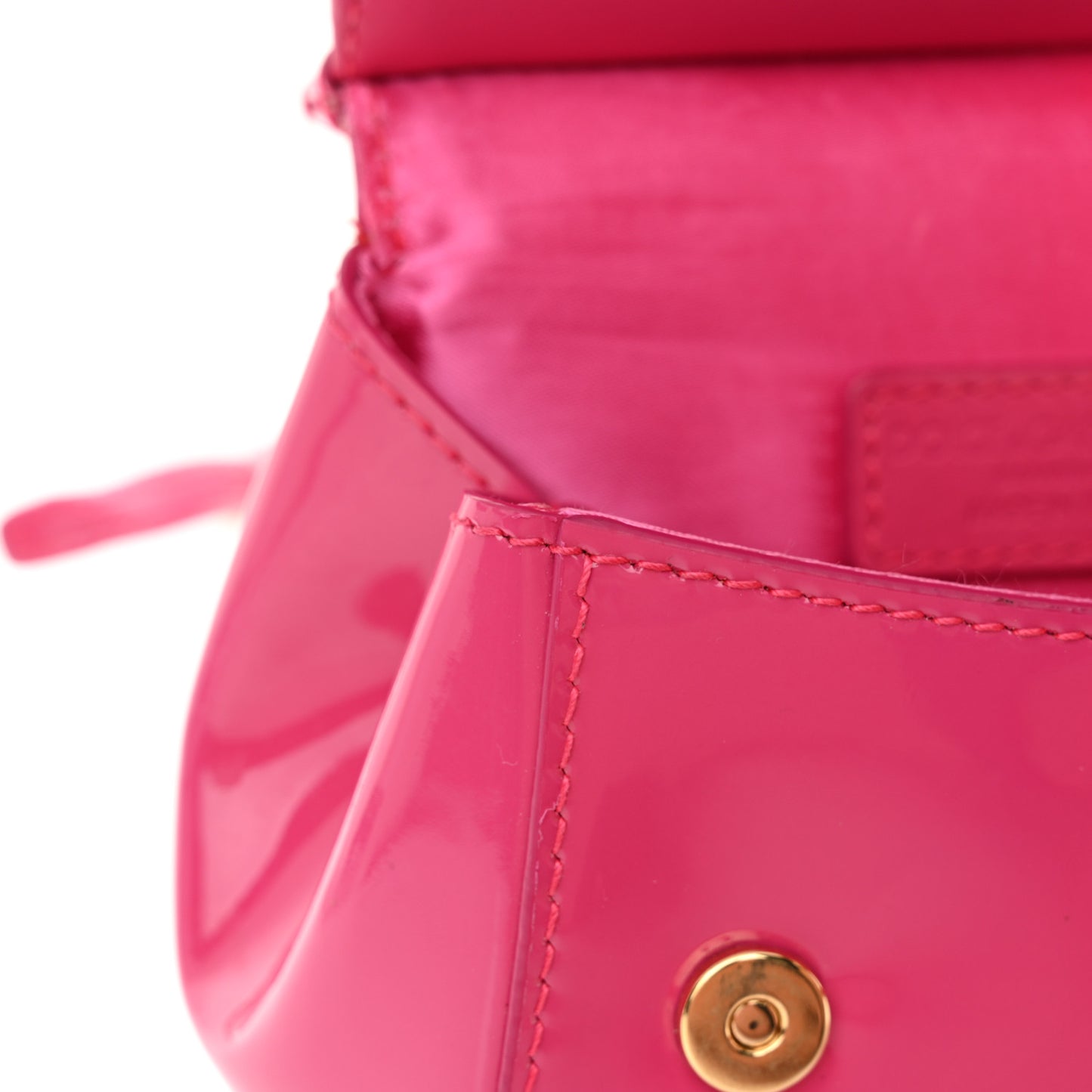 Patent Mini DG Girls Miss Sicily Satchel Dark Pink