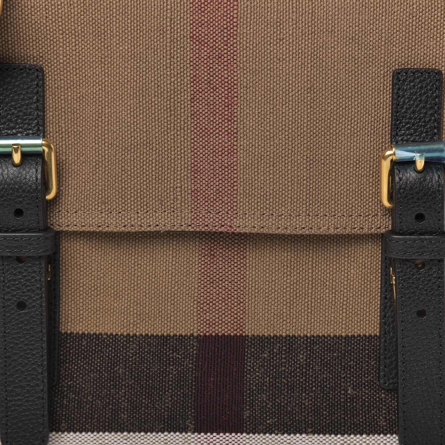 Canvas Mega Check Large Baildon Messenger Bag Black