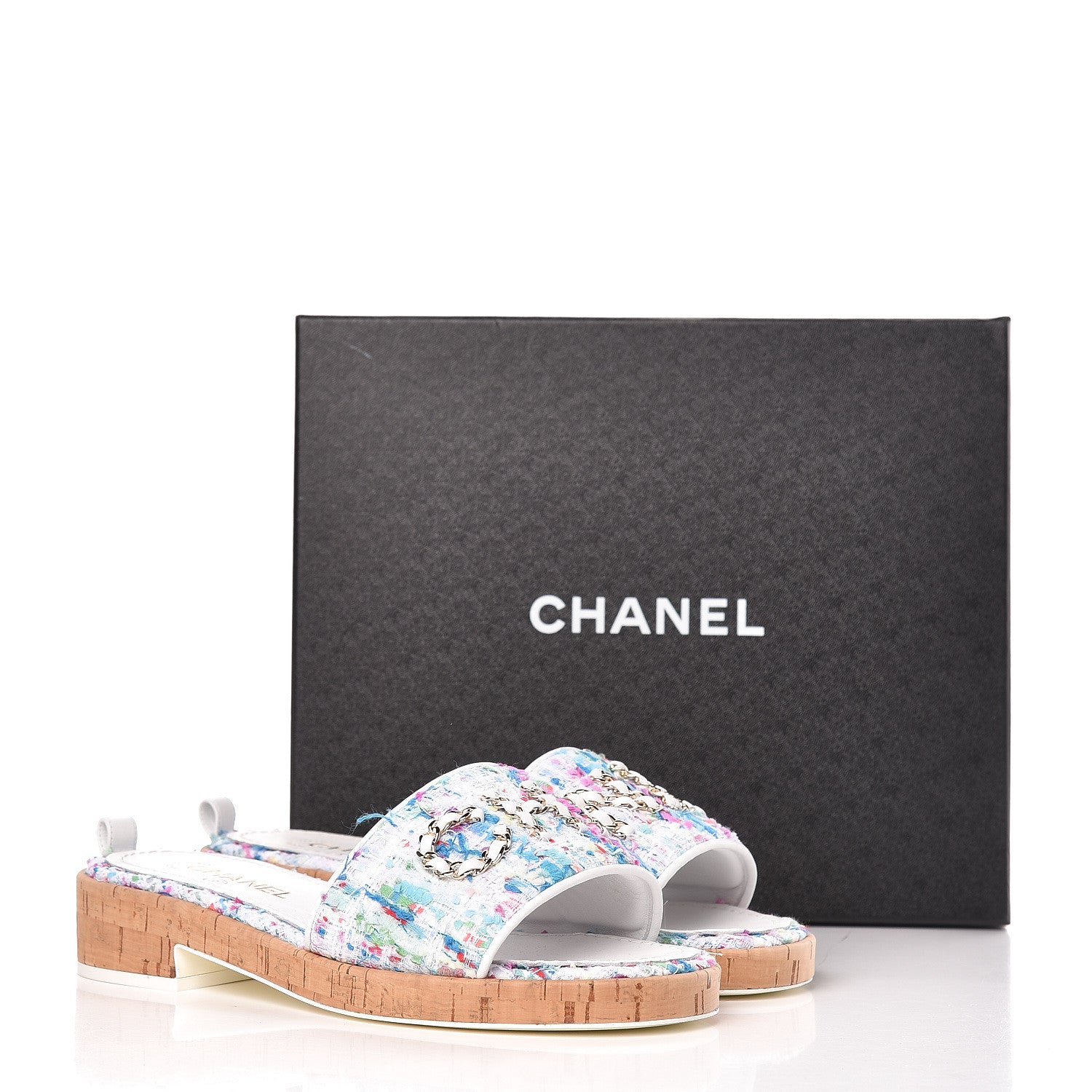 Chanel Tweed Logo Mules 41 Multicolor 9 of 9