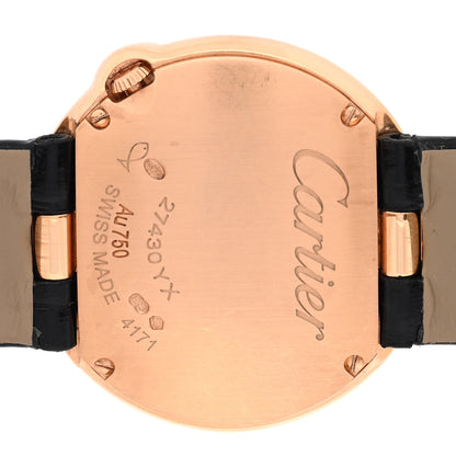 Cartier 18K Pink Gold Alligator Diamond Bezel 30mm Ballon Blanc De Cartier Quartz Watch 4 of 4