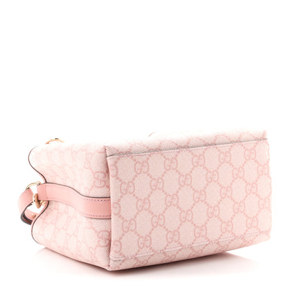Gucci GG Supreme Monogram Emblem Mini Bucket Bag Pink 3 of 8