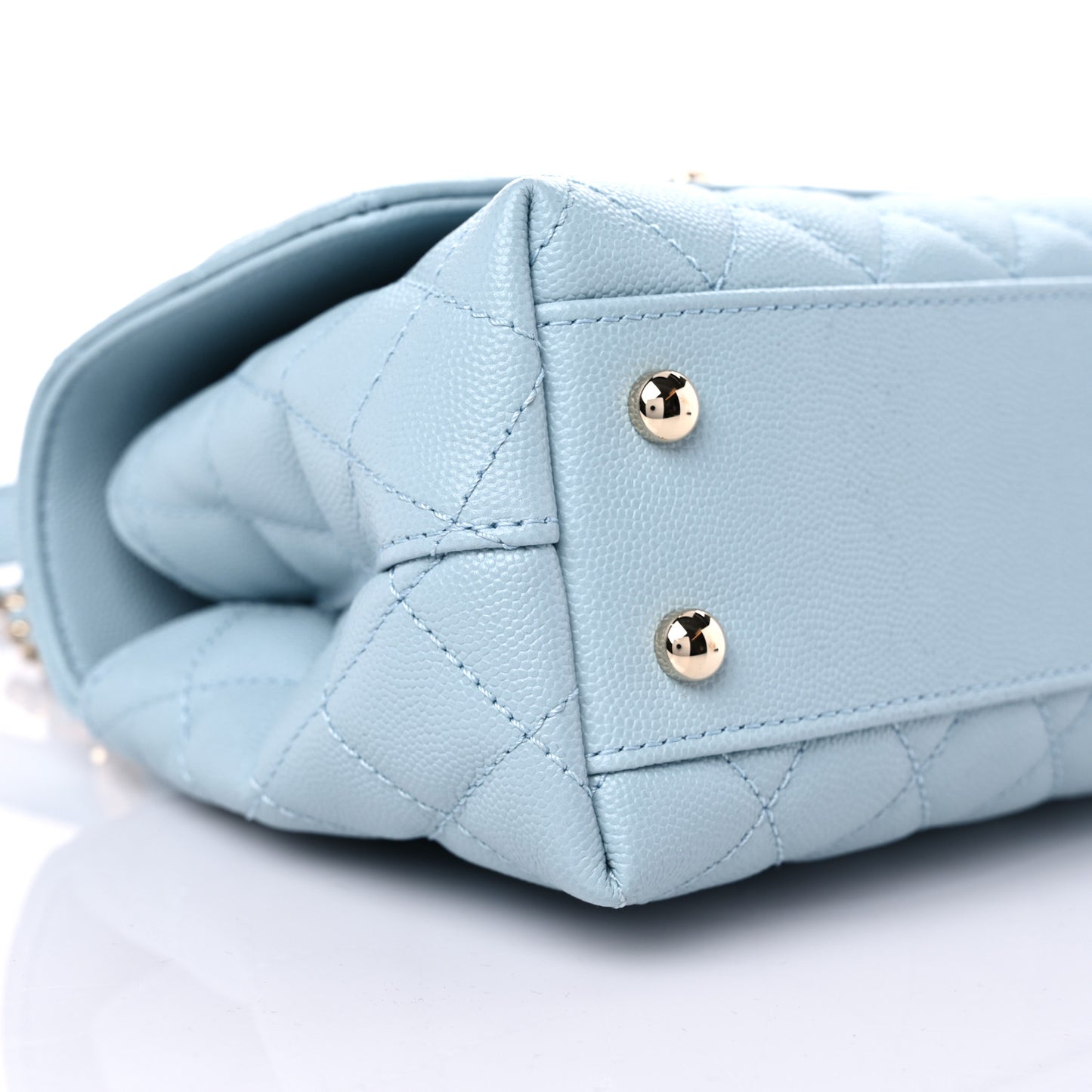 Caviar Quilted Mini Coco Handle Flap Light Blue