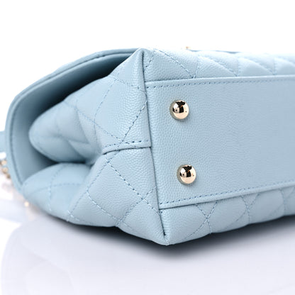 Chanel Caviar Quilted Mini Coco Handle Flap Light Blue 8 of 10