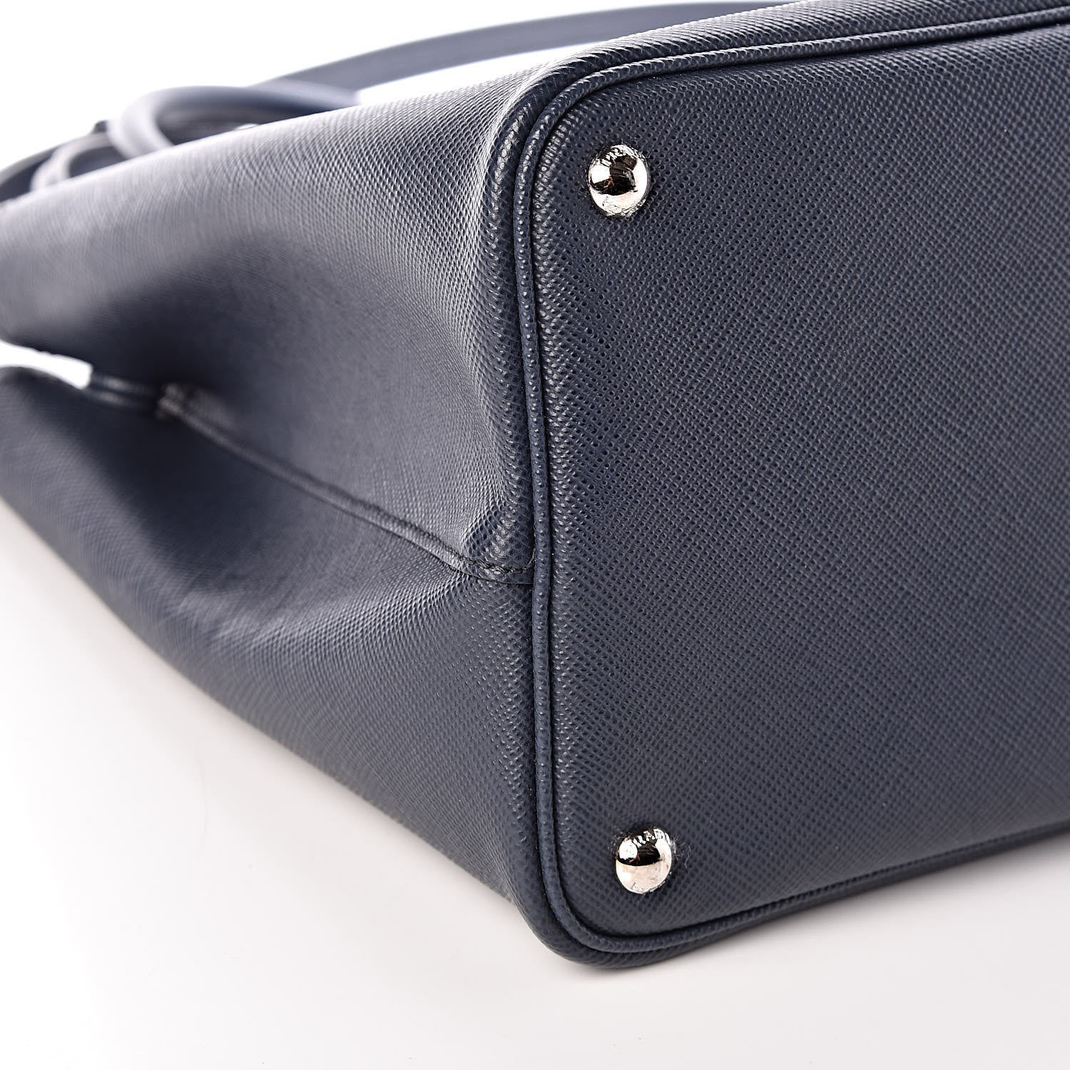 Prada Saffiano Cuir Medium Double Handle Tote Baltico Astrale 10 of 11