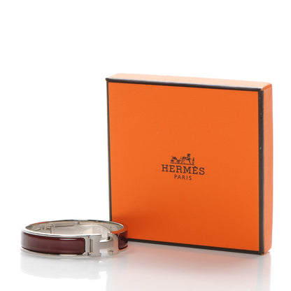 Hermes Narrow Enamel Clic Clac H Bracelet PM Burgundy 5 of 5