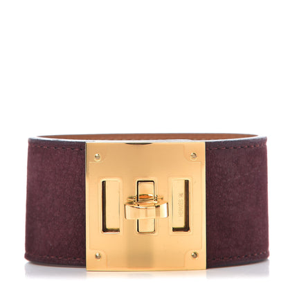 Hermes Taurillon Gaucho Kelly Dog Bracelet Prune 1 of 6