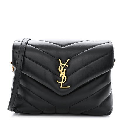 Saint Laurent Calfskin Y Quilted Monogram Toy Loulou Crossbody Bag Black 1 of 11