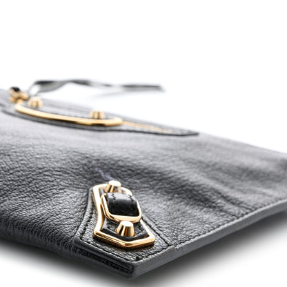 Balenciaga Chevre Gold Metallic Edge Hardware Pouch Black 9 of 9