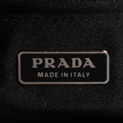 Prada Satin Crystal Kiss Lock Clutch Black 6 of 8
