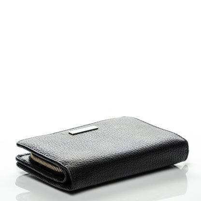 Burberry Signature Grain Calfskin Compact Wallet Black 4 of 8