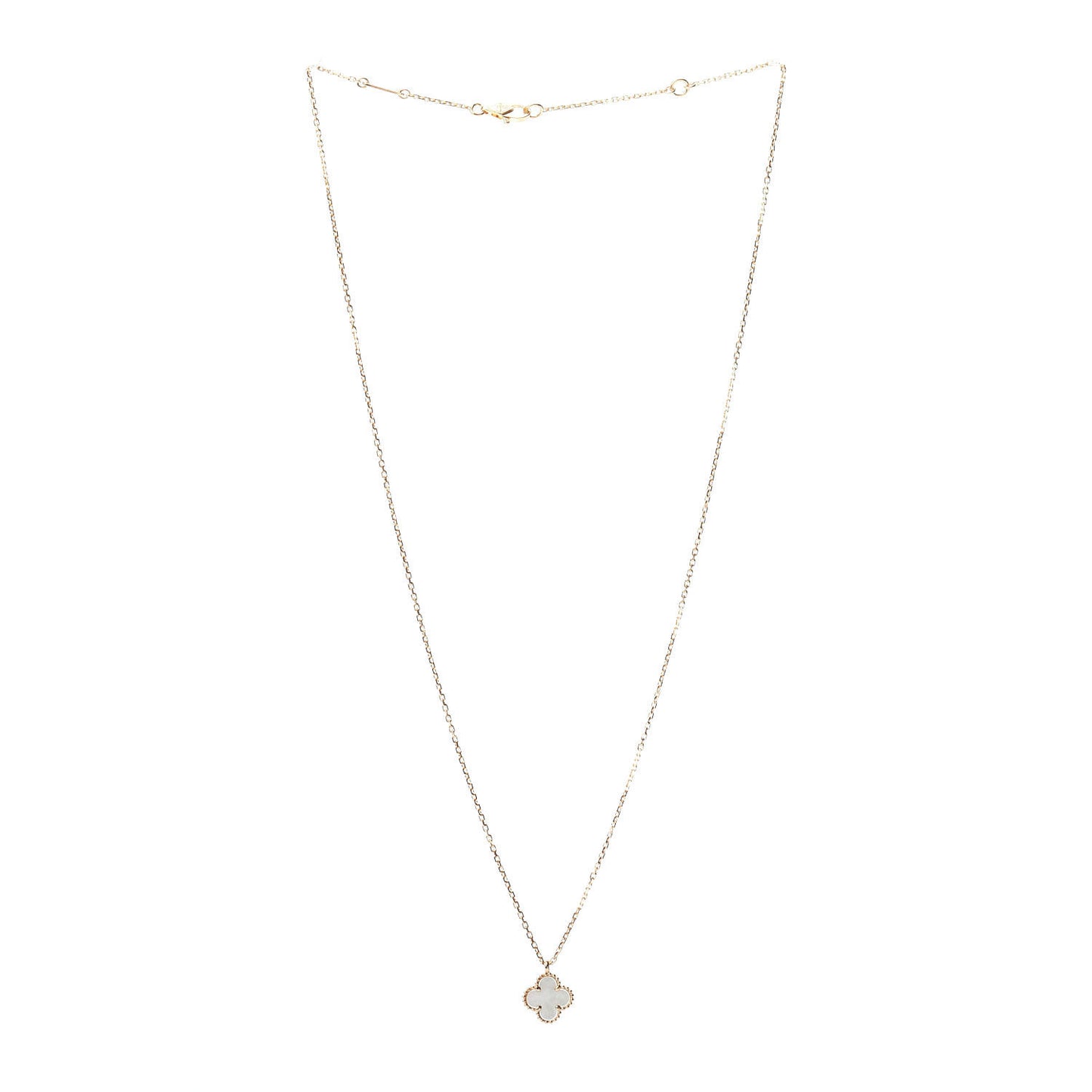 18K Yellow Gold Mother of Pearl Sweet Alhambra Pendant Necklace