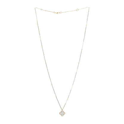 Van Cleef & Arpels 18K Yellow Gold Mother of Pearl Sweet Alhambra Pendant Necklace 3 of 5